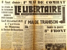 Le libertaire. Organe de la fédération anarchiste. N° 266. 1er mai de combat ou 1er mai de trahison?. LE LIBERTAIRE 