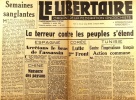 Le libertaire. Organe de la fédération anarchiste. N° 310. Semaines sanglantes. Espagne - Corée - Tunisie - Grèce - Balkans .... LE LIBERTAIRE 