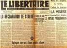 Le libertaire. Organe de la fédération anarchiste. N° 329. La déclaration de Staline. La misère. Il faut construire des écoles .... LE LIBERTAIRE 