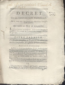 Décret de la Convention nationale qui établit un mode de comptabilité.