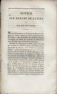 Souvenirs de Madame de Caylus.