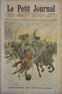 Le Petit journal - Supplément illustré N° 698 : Cosaques et Koungouses (Gravure en première page). Gravure en dernière page : Le Maréchal Moncey à la bariière de Clichy (tableau d'Horace Vernet).