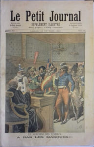 Le Petit journal - Supplément illustré N° 117 : Le mercredi des Cendres. A bas les masques ! ! ! (Gravure en première page). Gravure en dernière page : Voleurs fin de siècle. (Paris, avenue Marceau)