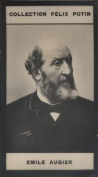 Photographie de la collection F&eacute;lix Potin (4 x 7,5 cm) repr&eacute;sentant : Emile Augier, &eacute;crivain.. AUGIER (Emile) Photo Boyer.