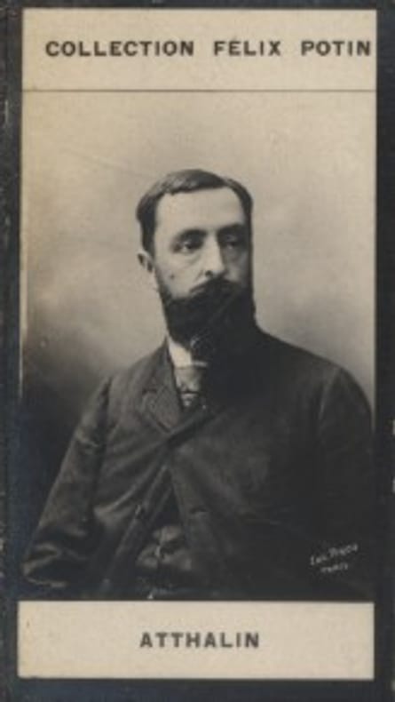 Photographie de la collection Félix Potin (4 x 7,5 cm) représentant : Laurent-Atthalin Gaston, magistrat.. LAURENT-ATTHALIN Photo Eugène Pirou.