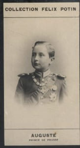 Photographie de la collection Félix Potin (4 x 7,5 cm) représentant : Auguste-Guillaume - Prince de Prusse.