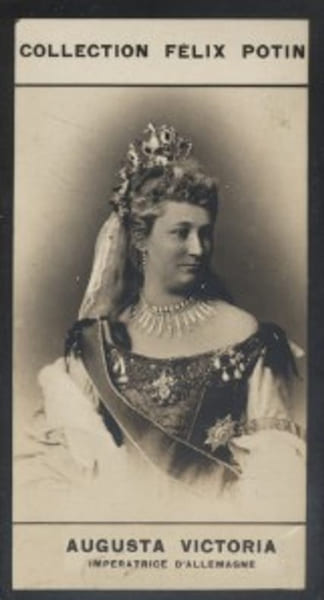 Photographie de la collection F&eacute;lix Potin (4 x 7,5 cm) repr&eacute;sentant : Augusta Victoria - Imp&eacute;ratrice d'Allemagne. AUGUSTA VICTORIA - Imp&eacute;ratrice ...