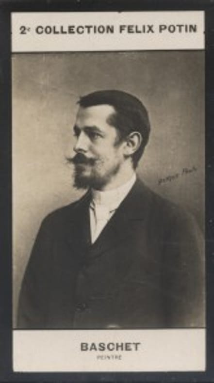 Photographie de la collection Félix Potin (4 x 7,5 cm) représentant : Baschet, peintre.. BASCHET (Marcel-André) - (Photo de la 2e collection Félix ...