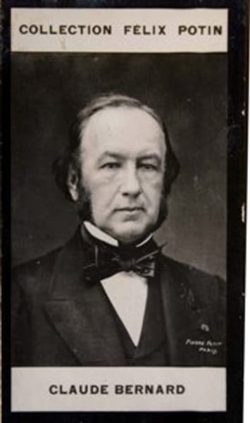 Photographie de la collection F&eacute;lix Potin (4 x 7,5 cm) repr&eacute;sentant : Claude Bernard.. BERNARD (Claude) 