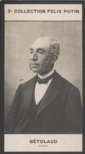 Photographie de la collection Félix Potin (4 x 7,5 cm) représentant : Jacques-Alexandre Bétolaud, avocat.