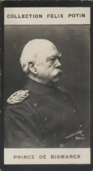 Photographie de la collection F&eacute;lix Potin (4 x 7,5 cm) repr&eacute;sentant : Prince de Bismarck.. BISMARCK (Prince de) 