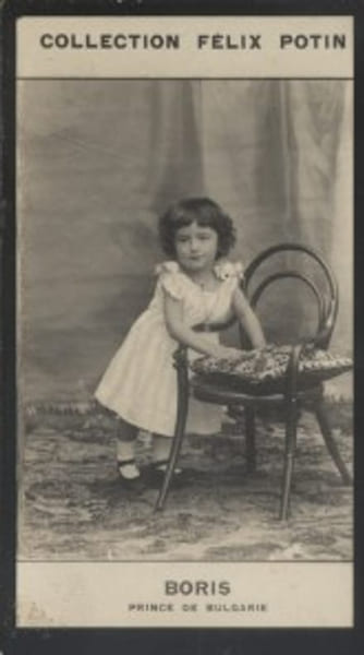 Photographie de la collection F&eacute;lix Potin (4 x 7,5 cm) repr&eacute;sentant : Prince h&eacute;ritier Boris de Bulgarie.. BORIS - Prince de Bulgarie 
