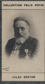 Photographie de la collection F&eacute;lix Potin (4 x 7,5 cm) repr&eacute;sentant : Jules Breton, artiste peintre.. BRETON (Jules) Photo Reutlinger.