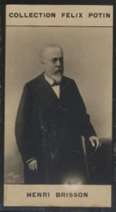 Photographie de la collection Félix Potin (4 x 7,5 cm) représentant : Henri Brisson, homme politique.