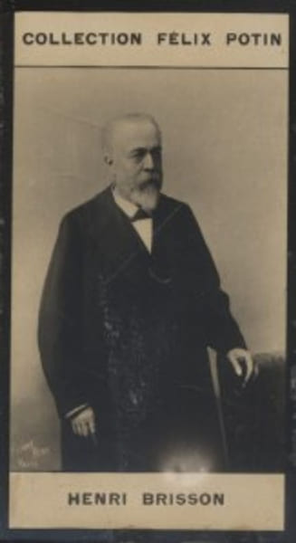 Photographie de la collection F&eacute;lix Potin (4 x 7,5 cm) repr&eacute;sentant : Henri Brisson, homme politique.. BRISSON (Henri) Photo Pierre Petit.