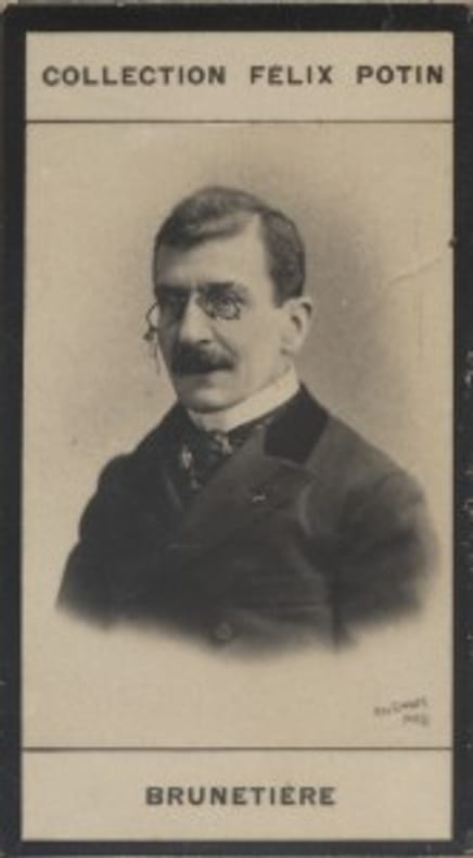 Photographie de la collection Félix Potin (4 x 7,5 cm) représentant : Ferdinand Brunetière, homme de lettres.. BRUNETIERE (Ferdinand) Photo ...