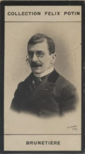 Photographie de la collection F&eacute;lix Potin (4 x 7,5 cm) repr&eacute;sentant : Ferdinand Bruneti&egrave;re, homme de lettres.. BRUNETIERE (Ferdinand) Photo ...