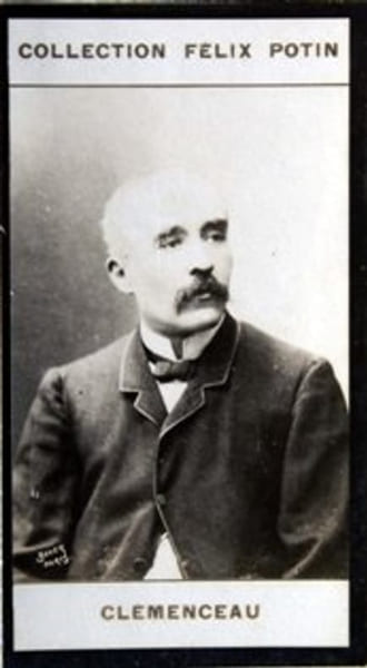 Photographie de la collection F&eacute;lix Potin (4 x 7,5 cm) repr&eacute;sentant : Georges Clemenceau, homme politique.. CLEMENCEAU (Georges) 
