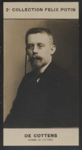 Photographie de la collection F&eacute;lix Potin (4 x 7,5 cm) repr&eacute;sentant : Victor de Cottens, homme de lettres. Journaliste et auteur dramatique.. COTTENS ...