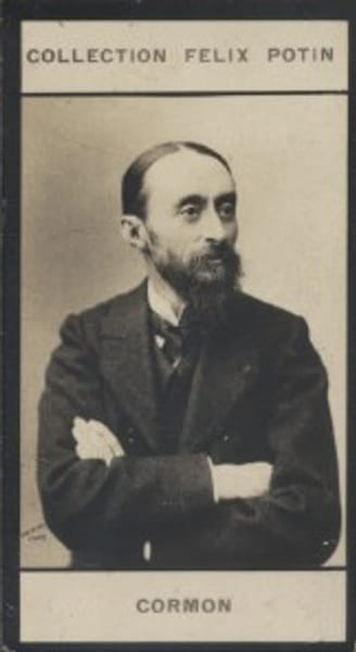 Photographie de la collection F&eacute;lix Potin (4 x 7,5 cm) repr&eacute;sentant : Fernand Cormon, peintre.. CORMON (Fernand) 