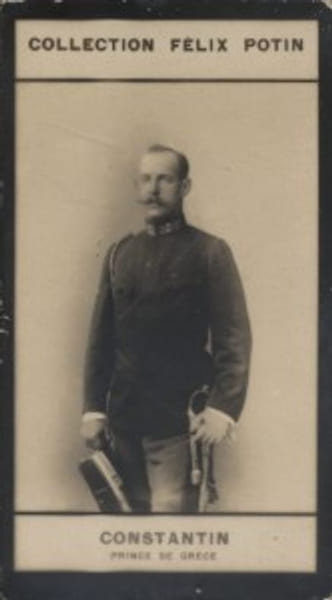 Photographie de la collection F&eacute;lix Potin (4 x 7,5 cm) repr&eacute;sentant : Prince Constantin de Gr&egrave;ce.. CONSTANTIN - Prince Royal de Gr&egrave;ce. 