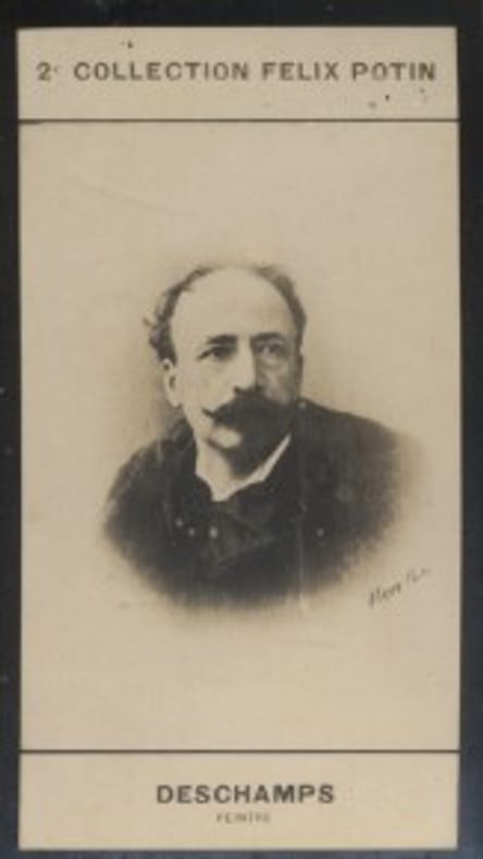 Photographie de la collection Félix Potin (4 x 7,5 cm) représentant : Louis Deschamps, peintre.. DESCHAMPS (Louis) - (Photo de la 2e collection Félix ...