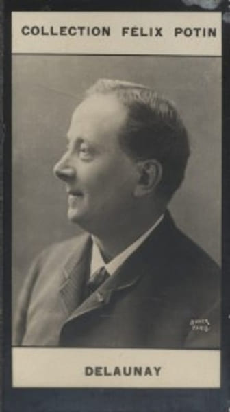 Photographie de la collection F&eacute;lix Potin (4 x 7,5 cm) repr&eacute;sentant : Louis Delaunay, com&eacute;dien.. DELAUNAY (Louis) Photo Boyer.