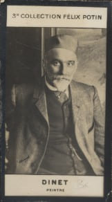 Photographie de la collection F&eacute;lix Potin (4 x 7,5 cm) repr&eacute;sentant : Dinet, peintre.. DINET (Peintre) - (Photo de la 3e collection F&eacute;lix Potin) 