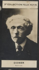 Photographie de la collection F&eacute;lix Potin (4 x 7,5 cm) repr&eacute;sentant : Diemer, musicien.. DIEMER (Musicien) - (Photo de la 3e collection F&eacute;lix Potin) 