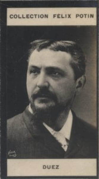 Photographie de la collection F&eacute;lix Potin (4 x 7,5 cm) repr&eacute;sentant : Ernest Duez, peintre.. DUEZ (Ernest) Photo Nadar.