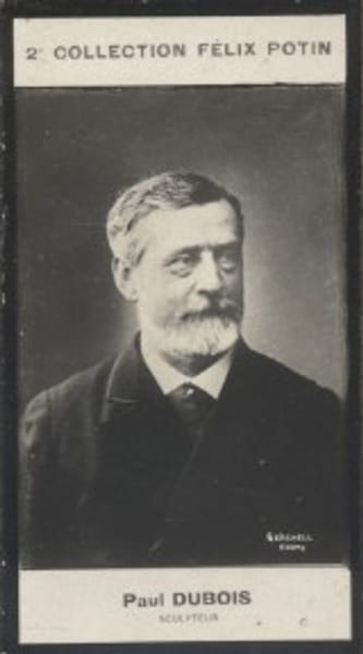Photographie de la collection F&eacute;lix Potin (4 x 7,5 cm) repr&eacute;sentant : Paul Dubois, sculpteur.. DUBOIS (Paul) - (Photo de la 2e collection F&eacute;lix Potin) ...
