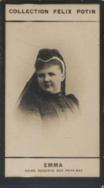 Photographie de la collection F&eacute;lix Potin (4 x 7,5 cm) repr&eacute;sentant : Reine Emma des Pays-Bas.. EMMA (Reine douairi&egrave;re des Pays-Bas) 