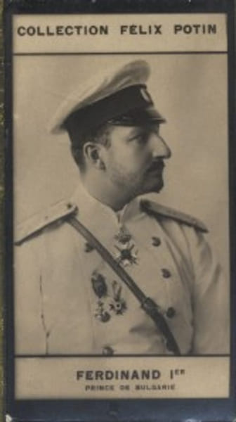 Photographie de la collection F&eacute;lix Potin (4 x 7,5 cm) repr&eacute;sentant : Prince Ferdinand Ier de Bulgarie.. FERDINAND Ier - Prince de Bulgarie. 