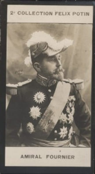 Photographie de la collection F&eacute;lix Potin (4 x 7,5 cm) repr&eacute;sentant : Amiral Fournier.. FOURNIER (Fran&ccedil;ois-Ernest) Amiral - (Photo de la 2e collection ...