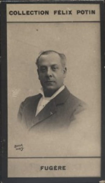 Photographie de la collection F&eacute;lix Potin (4 x 7,5 cm) repr&eacute;sentant : Lucien Fug&egrave;re, artiste lyrique.. FUGERE (Lucien) Photo Boyer.