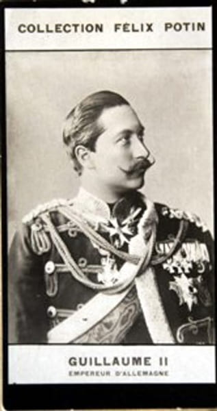 Photographie de la collection F&eacute;lix Potin (4 x 7,5 cm) repr&eacute;sentant : Empereur Guillaume II d'Allemagne.. GUILLAUME II - Empereur d'Allemagne. 