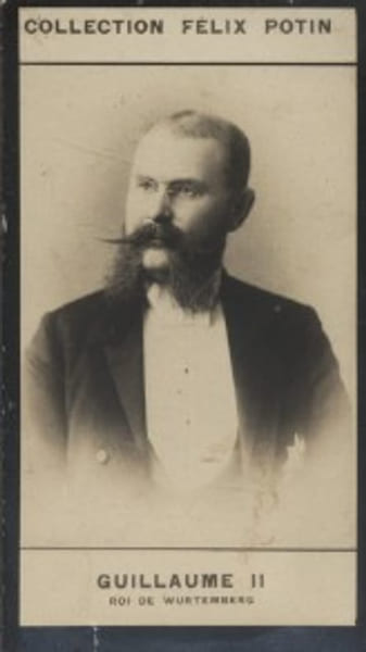 Photographie de la collection F&eacute;lix Potin (4 x 7,5 cm) repr&eacute;sentant : Guillaume II de Wurtemberg.. GUILLAUME II - Roi de Wurtemberg 