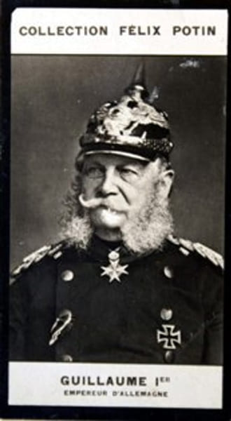 Photographie de la collection F&eacute;lix Potin (4 x 7,5 cm) repr&eacute;sentant : Empereur Guillaume Ier d'Allemagne.. GUILLAUME Ier - Empereur d'Allemagne 