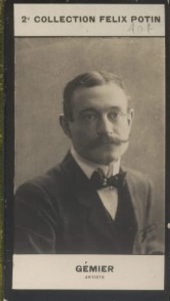 Photographie de la collection F&eacute;lix Potin (4 x 7,5 cm) repr&eacute;sentant : Firmin G&eacute;mier, artiste.. GEMIER (Firmin) - (Photo de la 2e collection F&eacute;lix ...
