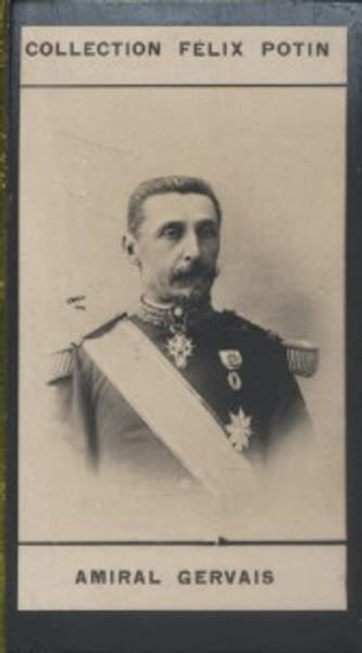 Photographie de la collection F&eacute;lix Potin (4 x 7,5 cm) repr&eacute;sentant : Amiral Gervais.. GERVAIS (Alfred) 