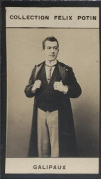 Photographie de la collection F&eacute;lix Potin (4 x 7,5 cm) repr&eacute;sentant : F&eacute;lix Galipaux, com&eacute;dien.. GALIPAUX (F&eacute;lix) 