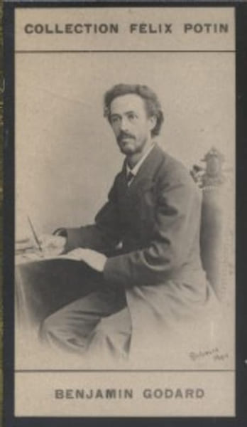 Photographie de la collection F&eacute;lix Potin (4 x 7,5 cm) repr&eacute;sentant : Benjamin Godard, compositeur.. GODARD (Benjamin) Photo Reutlinger.