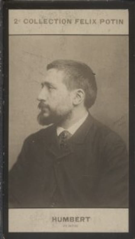 Photographie de la collection Félix Potin (4 x 7,5 cm) représentant : Ferdinand Humbert, peintre.. HUMBERT (Ferdinand) - (Photo de la 2e collection ...