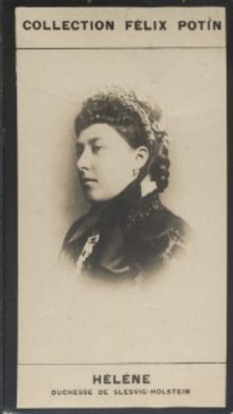 Photographie de la collection F&eacute;lix Potin (4 x 7,5 cm) repr&eacute;sentant : Duchesse H&eacute;l&egrave;ne de Slesvig-Holstein.. HELENE - Duchesse de Slesvig-Holstein 