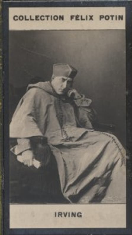 Photographie de la collection Félix Potin (4 x 7,5 cm) représentant : John Irving, artiste dramatique.. IRVING (John) 