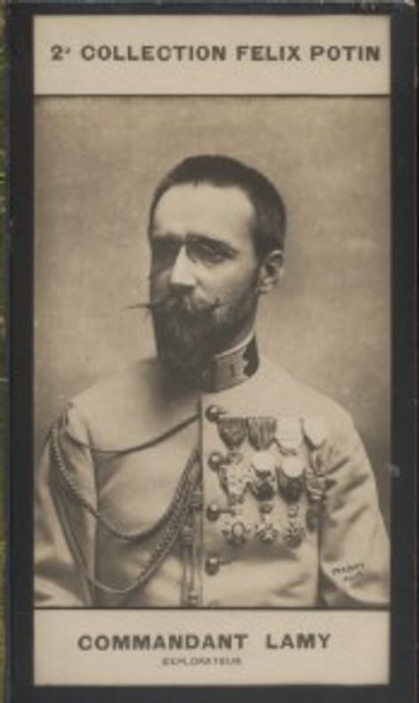 Photographie de la collection Félix Potin (4 x 7,5 cm) représentant : Commandant Lamy, explorateur.. LAMY (Commandant) - (Photo de la 2e collection ...
