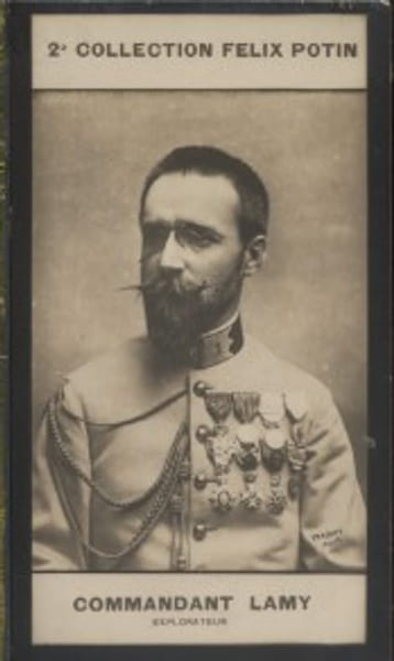 Photographie de la collection F&eacute;lix Potin (4 x 7,5 cm) repr&eacute;sentant : Commandant Lamy, explorateur.. LAMY (Commandant) - (Photo de la 2e collection ...