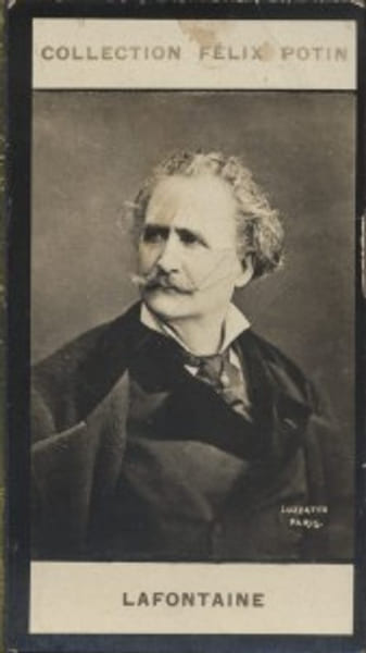 Photographie de la collection F&eacute;lix Potin (4 x 7,5 cm) repr&eacute;sentant : Henry Lafontaine, com&eacute;dien.. LAFONTAINE (Henry) Photo Luzzato.