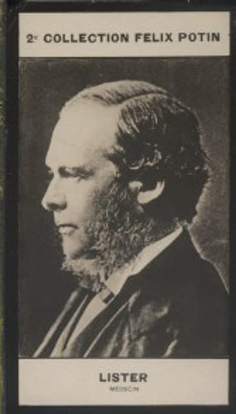 Photographie de la collection F&eacute;lix Potin (4 x 7,5 cm) repr&eacute;sentant : Joseph Lister, m&eacute;decin.. LISTER (Joseph) - (Photo de la 2e collection F&eacute;lix ...