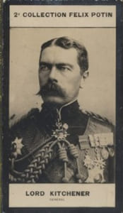 Photographie de la collection Félix Potin (4 x 7,5 cm) représentant : Lord Kitchener - Général.